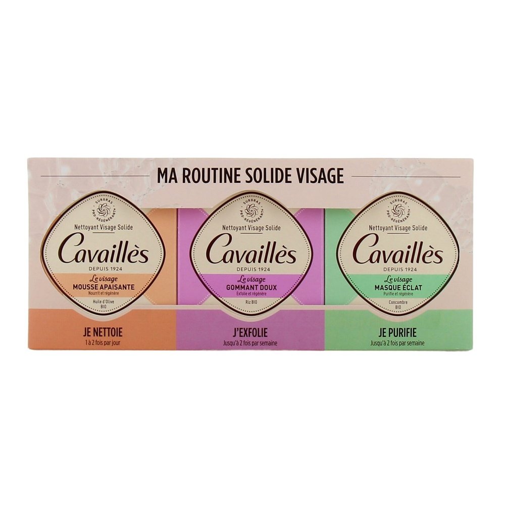 🎁 pack 🎁 – cavailles – coffret ma routine solide visage 3*210gr