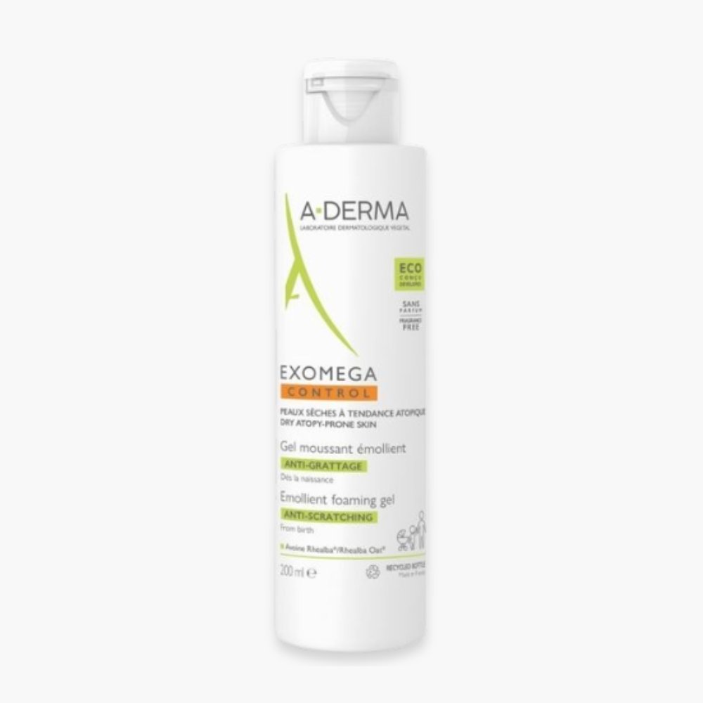 a derma – exomega control gel lavant emollient anti grattage 2en1 – 200ml