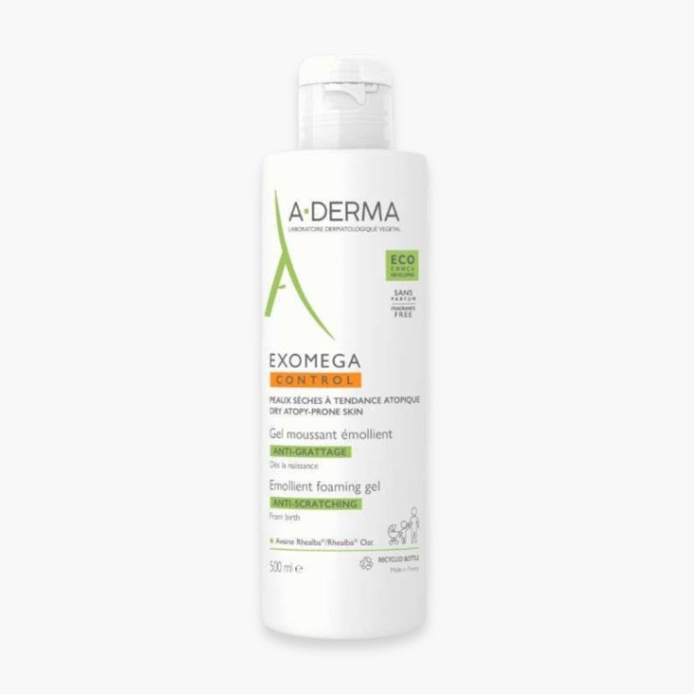 a derma – exomega control gel lavant emollient anti grattage 2en1 – 500ml