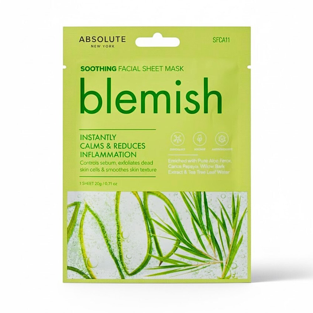 absolute new york – blemish facial sheet mask
