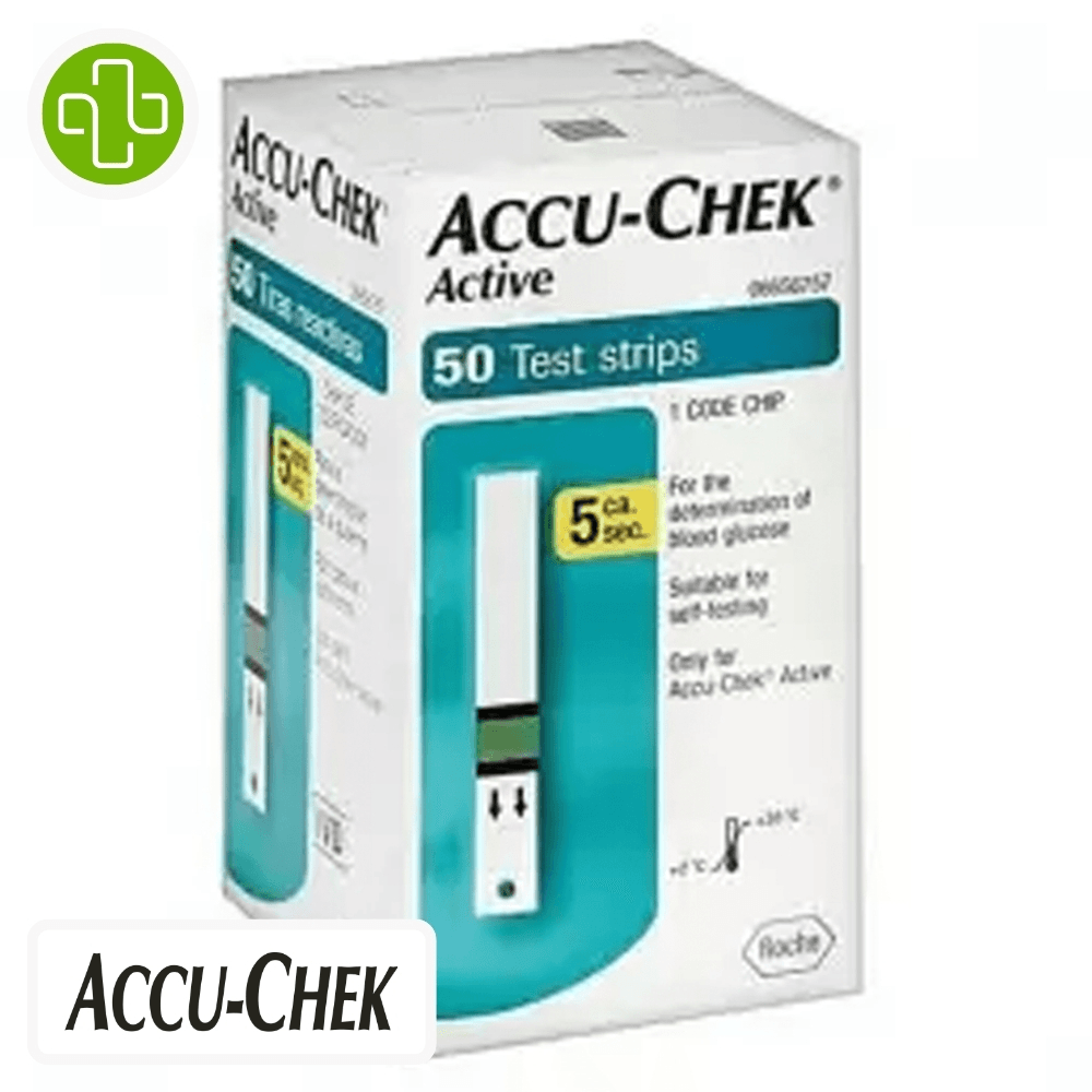 accu chek – active bandelettes test de glycemie – 50u