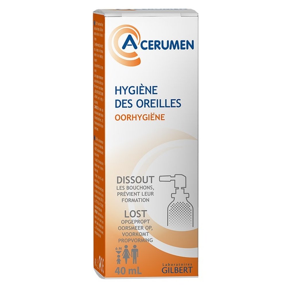 acerumen – spray – formule coloree hygiene des oreilles – 40ml