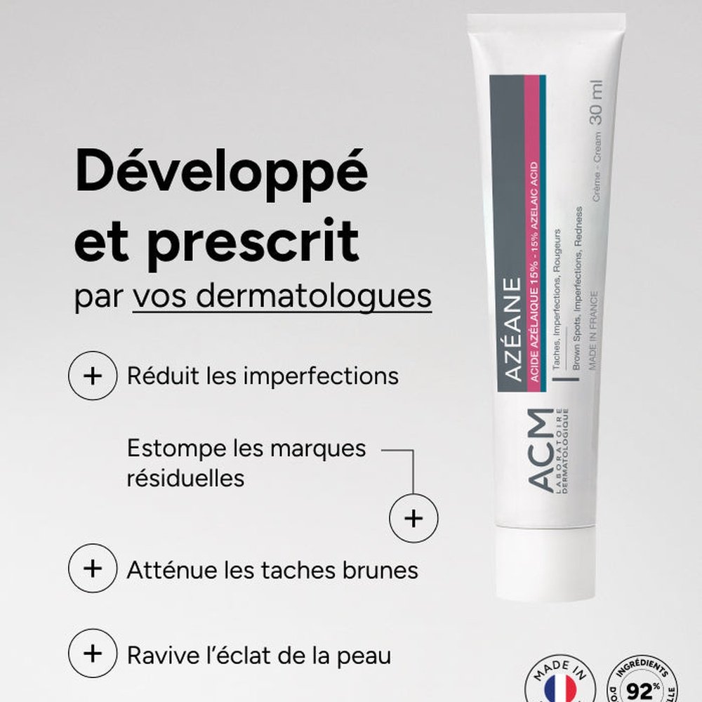 acm – azeane creme acide azelaique 15% taches, imperfections et rougeurs – 30ml acm – azeane creme acide azelaique 15% taches, imperfections et rougeurs – 30ml