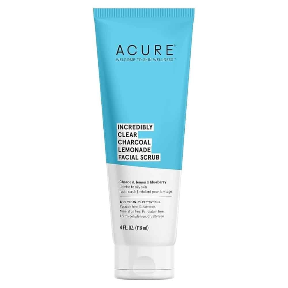 acure – incredibly clear charcoal lemonade facial scrub (gommage) – 118ml