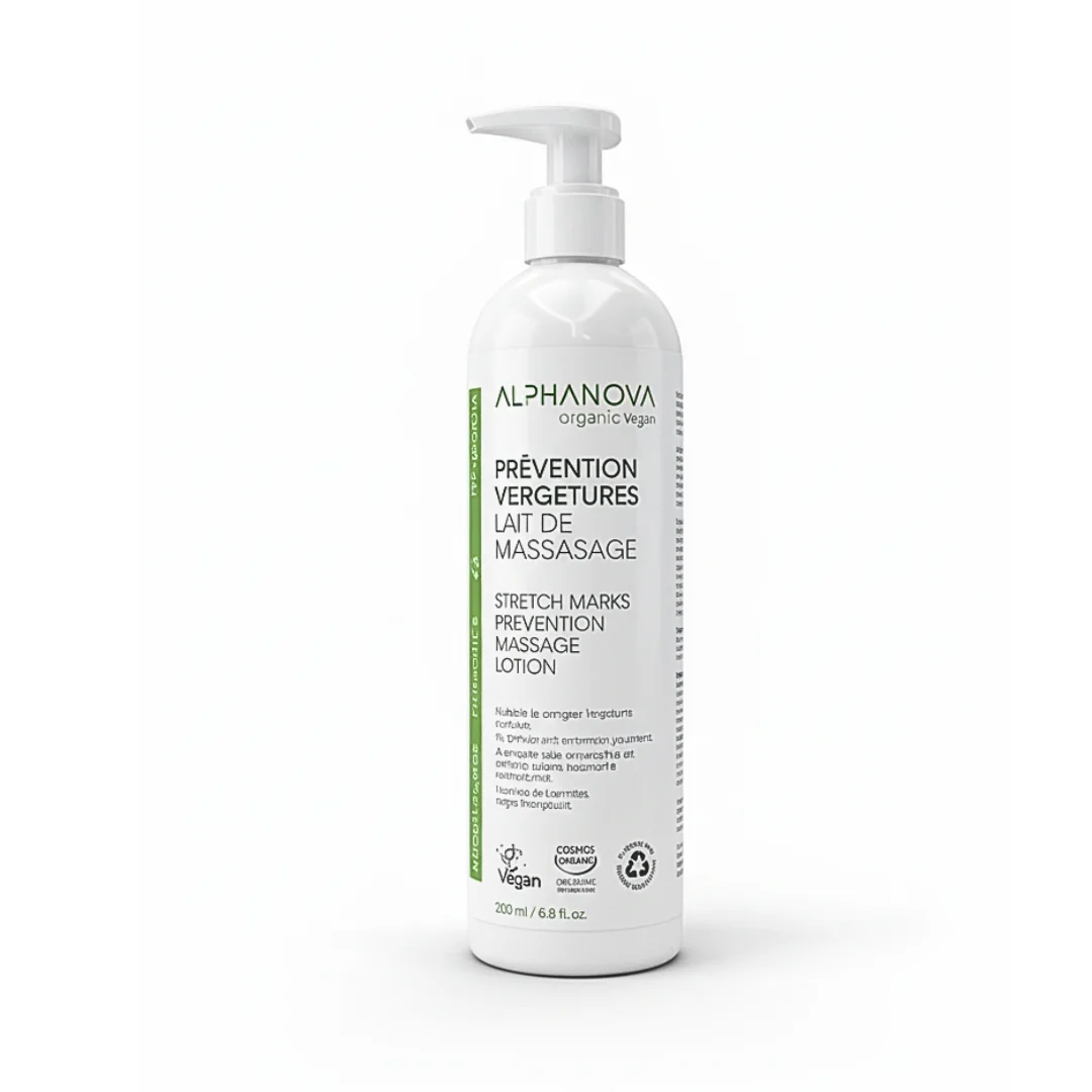 alphanova – lait de massage prevention vergetures – 400ml