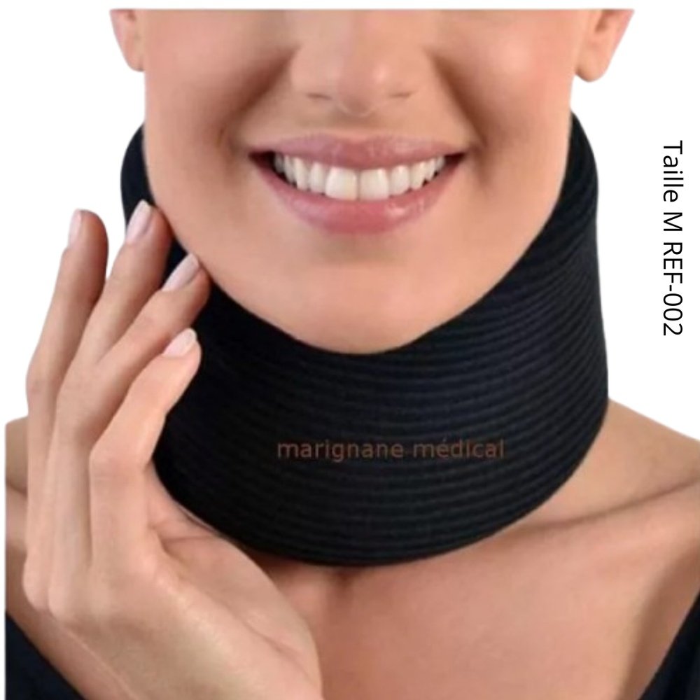 annafix – collier cervical mousse noir taille medium ref 002
