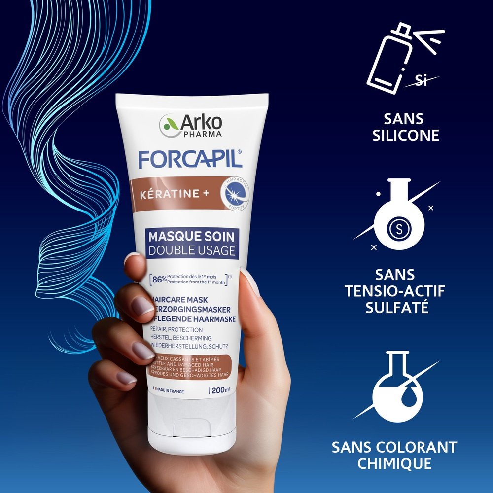 arkopharma – forcapil keratine+ masque soin double usage – 200ml arkopharma – forcapil keratine+ masque soin double usage – 200ml