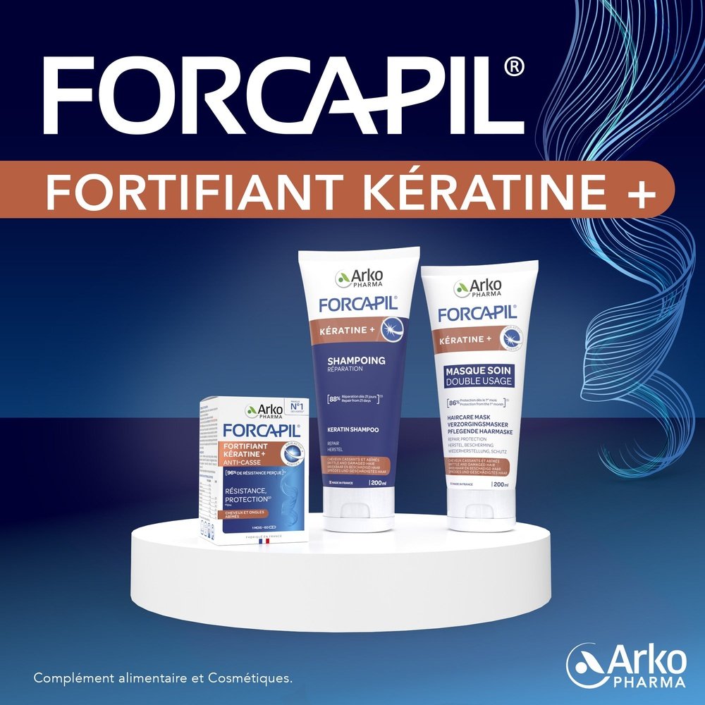 arkopharma – forcapil keratine+ masque soin double usage – 200ml arkopharma – forcapil keratine+ masque soin double usage – 200ml