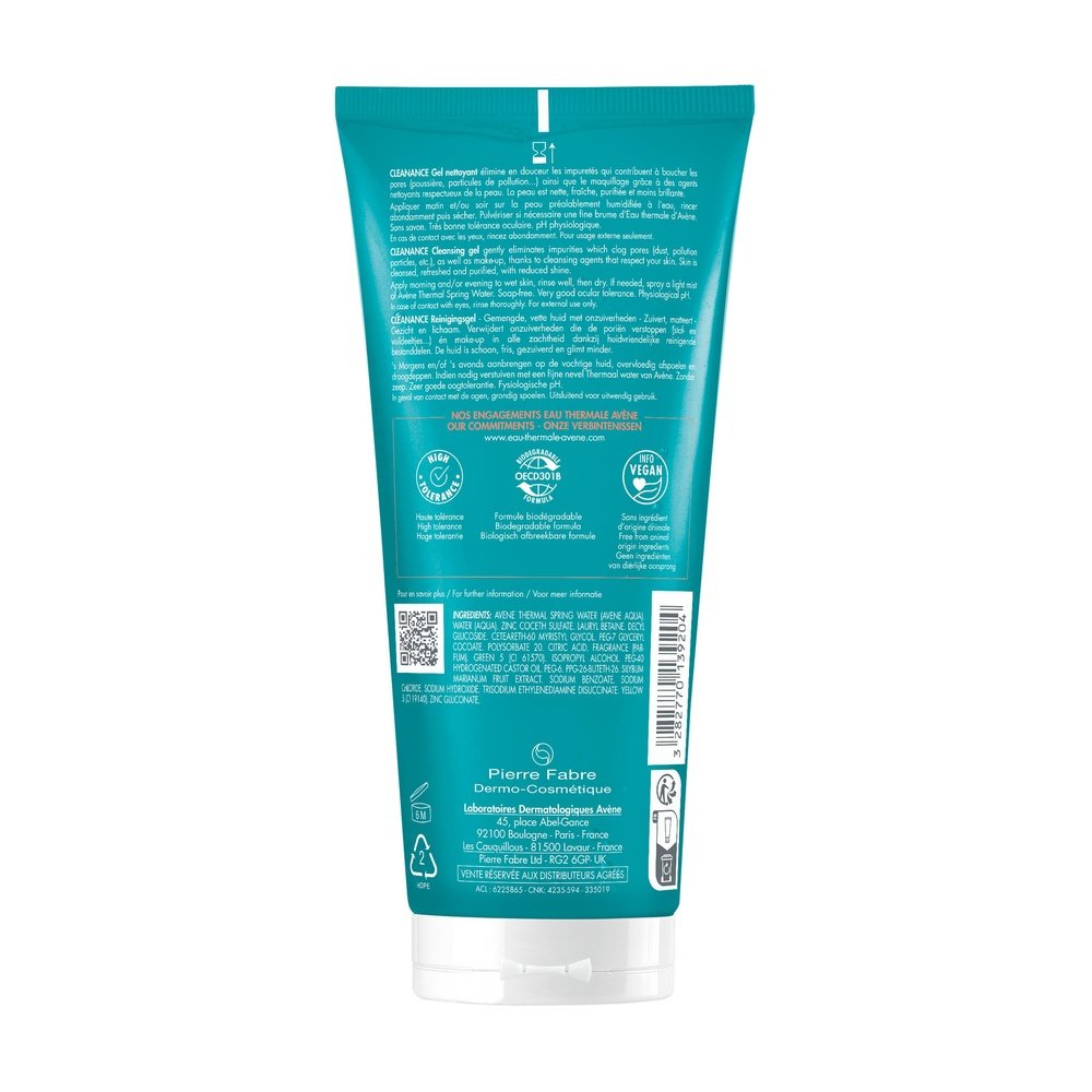 avene – cleanance gel nettoyant – 400ml avene – cleanance gel nettoyant – 400ml