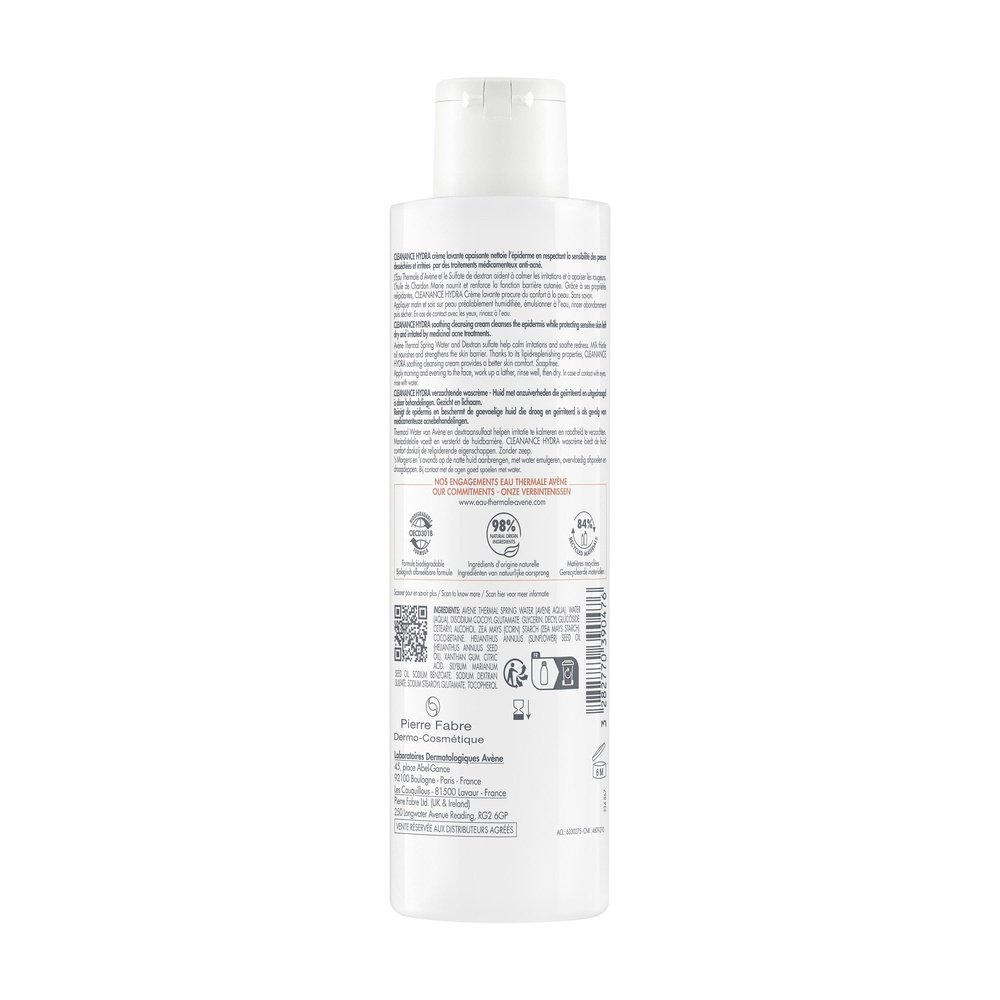 avene – cleanance hydra creme lavante apaisante – 200ml avene – cleanance hydra creme lavante apaisante – 200ml