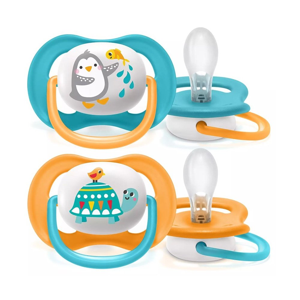 avent – sucette ortho 6 18m boy peng/turt scf080/07