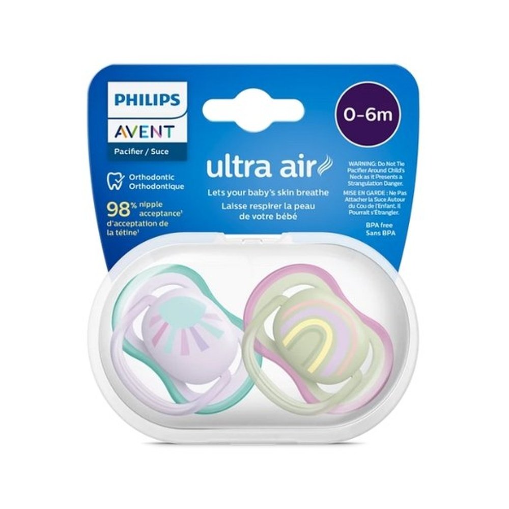 avent – sucette ultra air 0 6m girl scf085/59