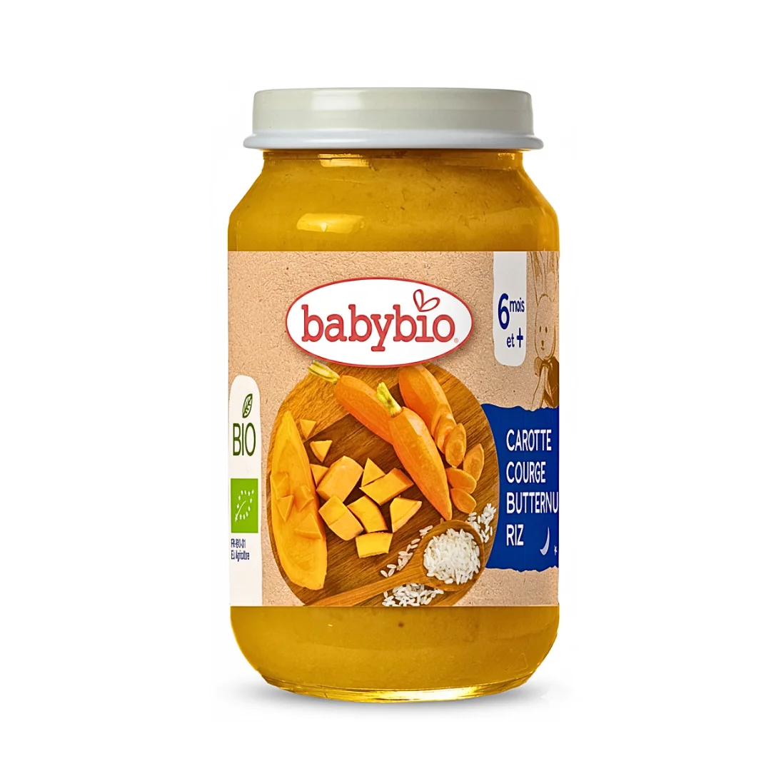 babybio – petit pot carotte courge butternut riz – 200g