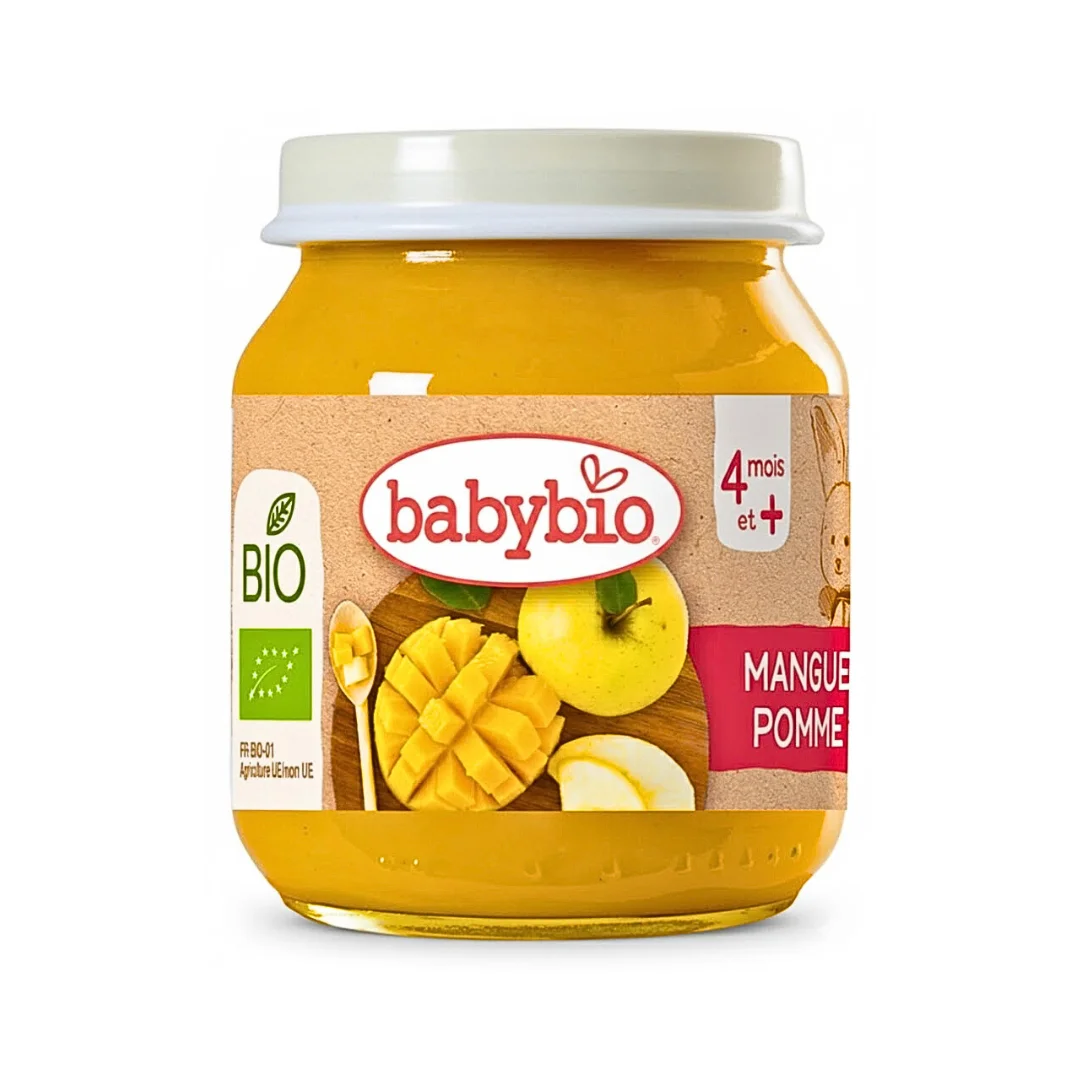 babybio – petit pot mangue pomme – 130g