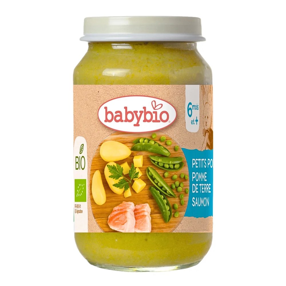 babybio – pot petits pois pomme de terre saumon – 200g