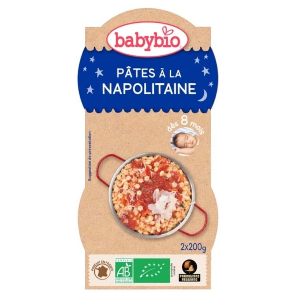 babybio – repas bonne nuit pates a la napolitaine 8mois+ bio – 2x – 200g