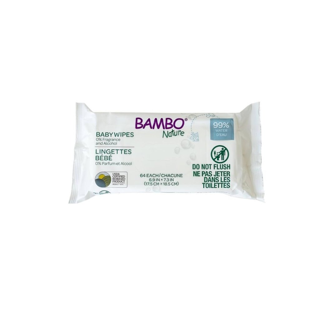 bambo – bambo nature lingettes nature – 64u