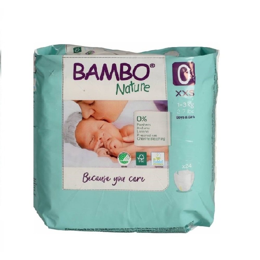 bambo nature – 0, couches xxs 1 3kg/24un