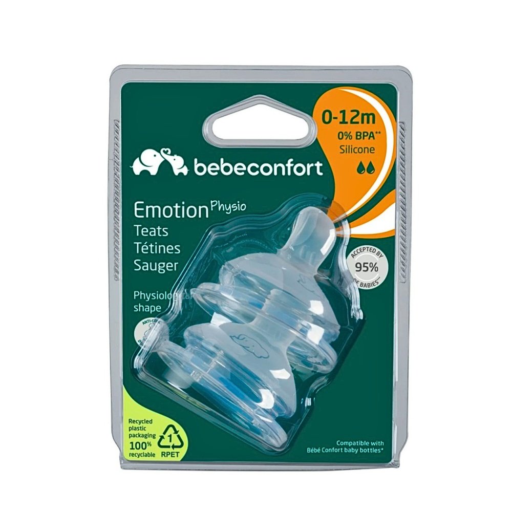 bebe confort – 2 tetines emotion physio silicone 0 12m