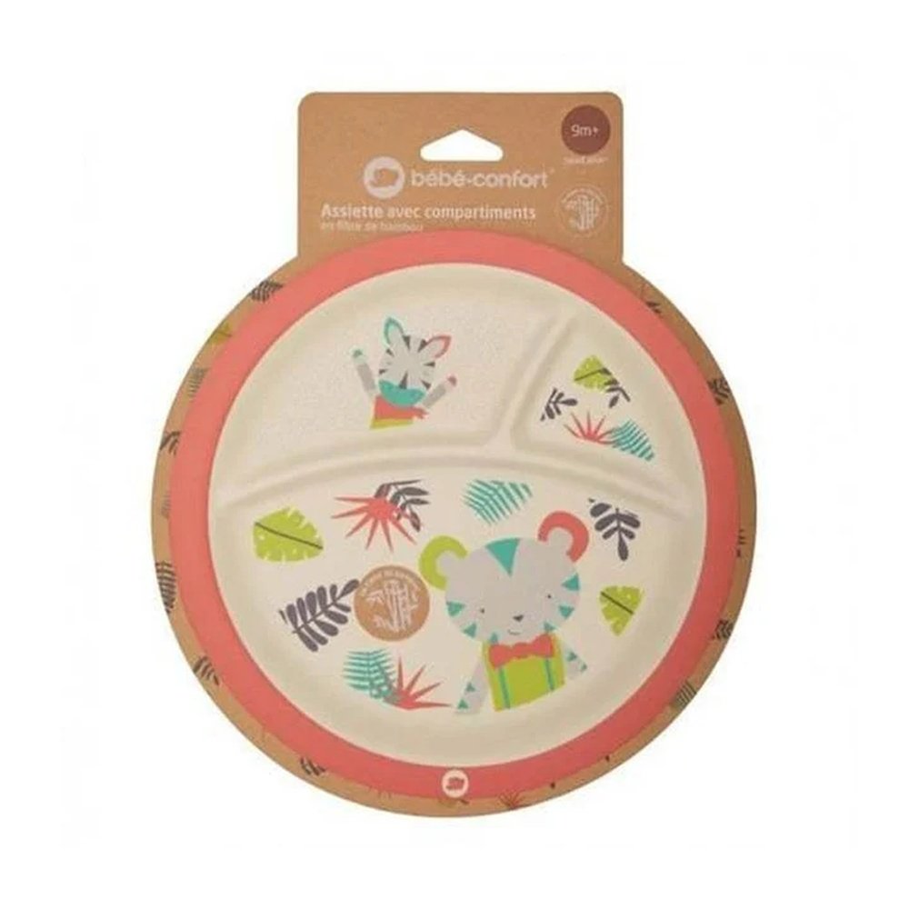 bebe confort – assiette en bambou avec compartiments jungle vibes (18m +)