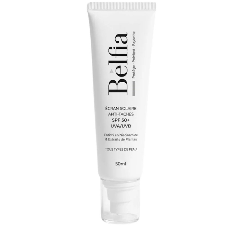 belfia – ecran solaire anti taches spf50+ – 50ml