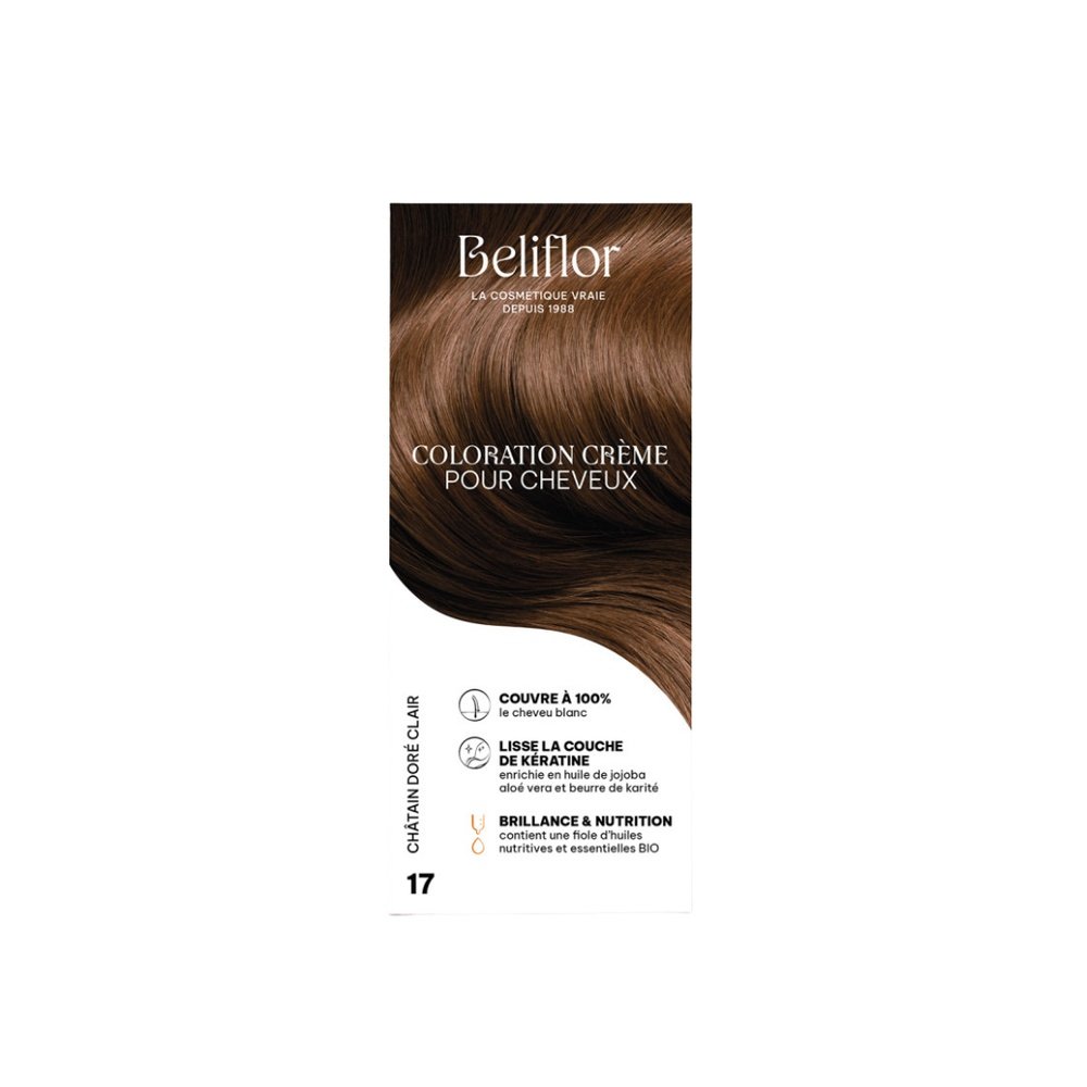 beliflor – coloration n°17 chatain dore clair