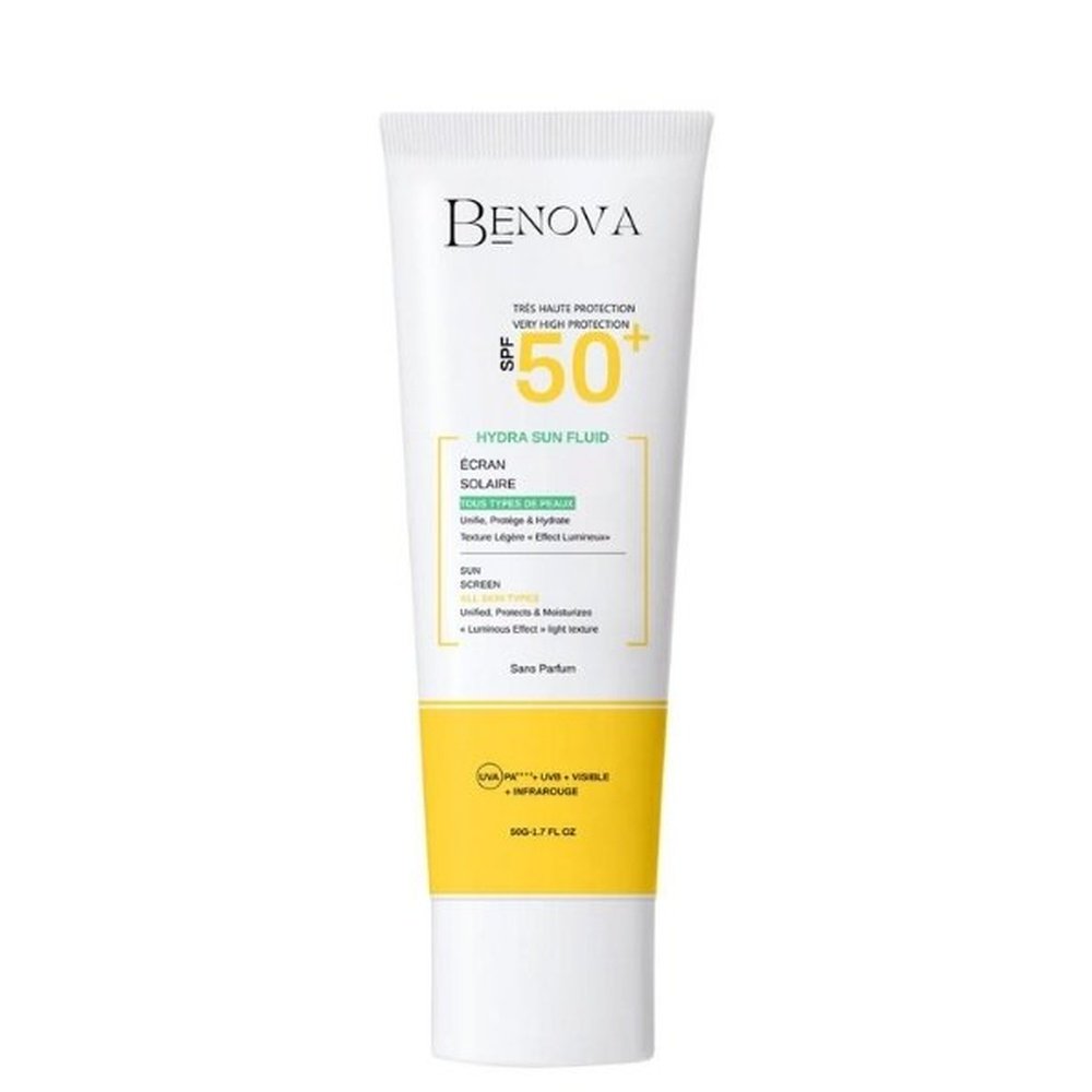 benova – hydra sun fluid ecran solaire spf50+ – 50g