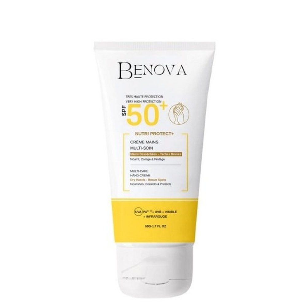 benova – nutri protect+ creme mains spf50+ – 50g
