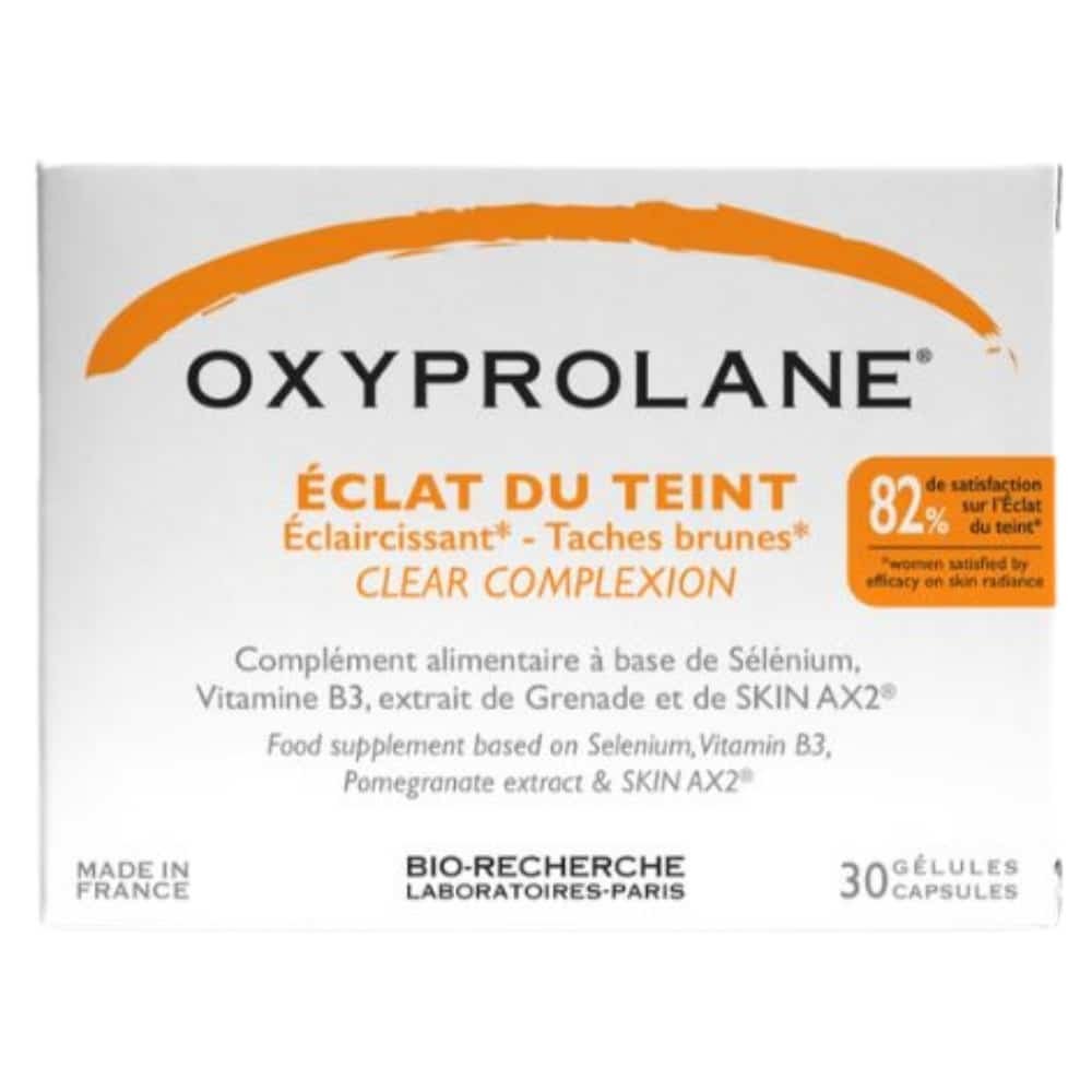 bio recherche – oxyprolane eclat du teint eclaircissant et taches brunes – 30 gelules