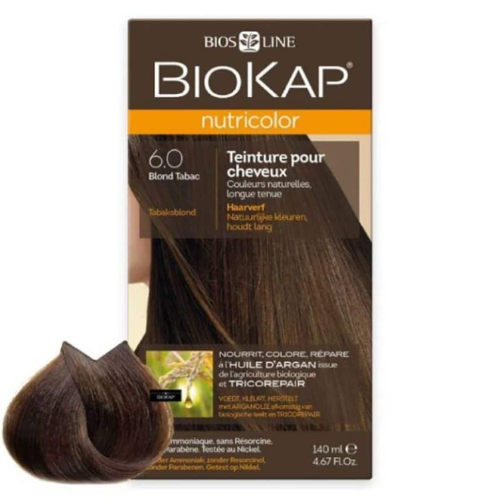 biokap – nutricolor coloration naturelle cheveux – 140ml – 6.0 – blond tabac