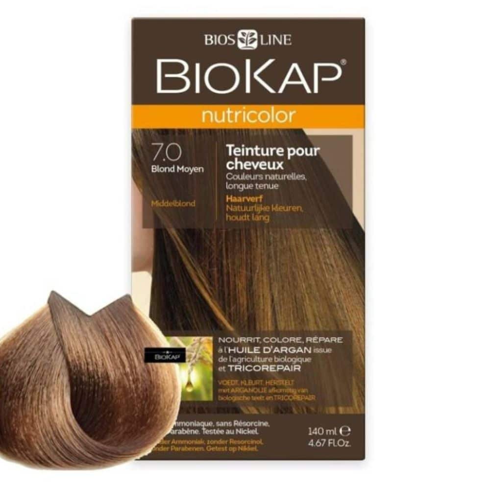 biokap – nutricolor coloration naturelle cheveux – 140ml – 7.0 – blond moyen