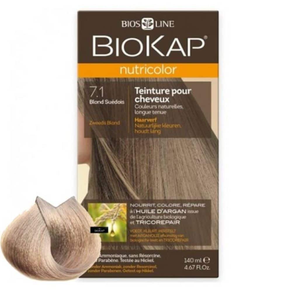 biokap – nutricolor coloration naturelle cheveux – 140ml – 7.1 – blond suedois