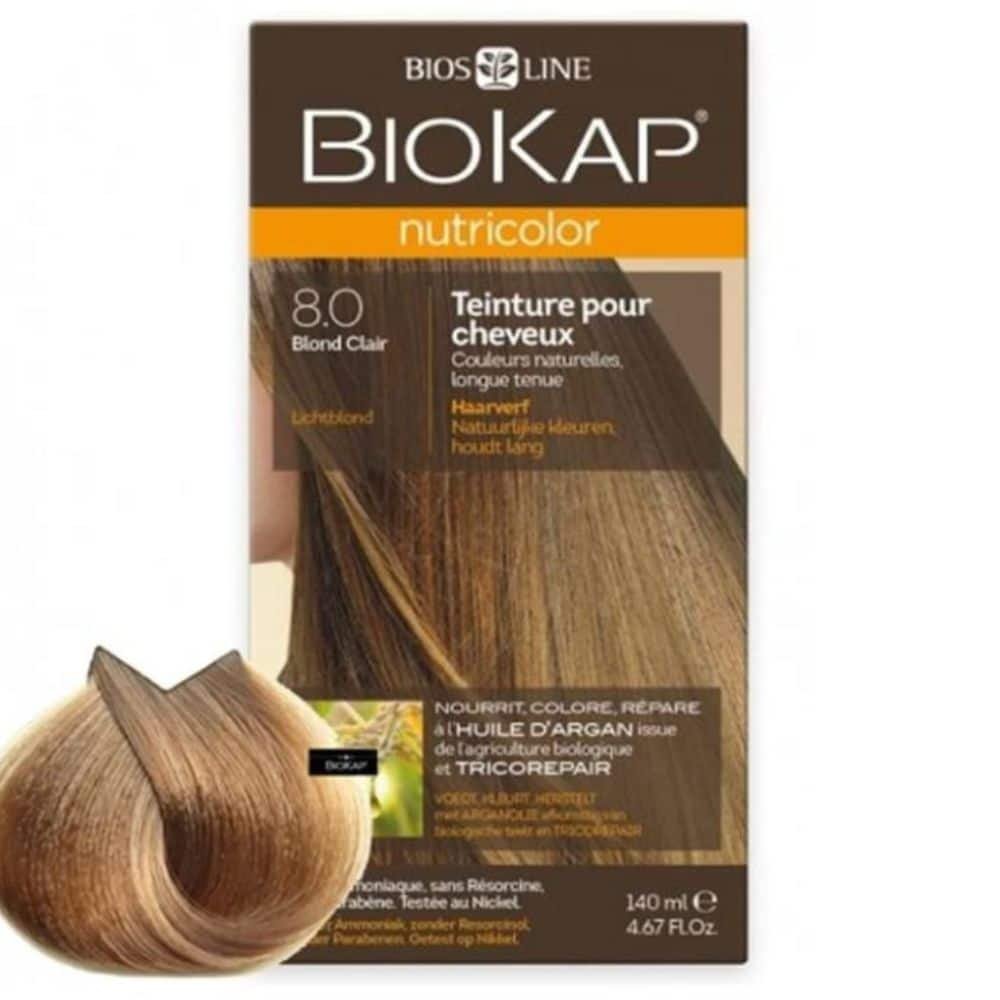 biokap – nutricolor coloration naturelle cheveux – 140ml – 8.0 – blond clair
