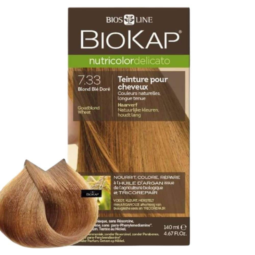 biokap – nutricolor delicato coloration naturelle cheveux delicats – 140ml – 7.33 – blond ble dore