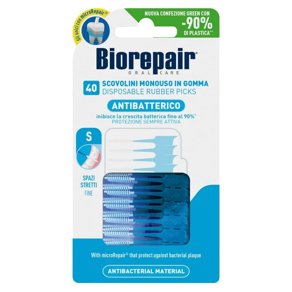 biorepair – brossettes interdentaires jetables taille s – 40u