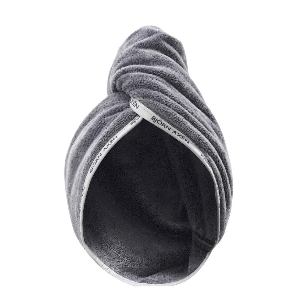 bjorn axen – serviette turban pour cheveux grise
