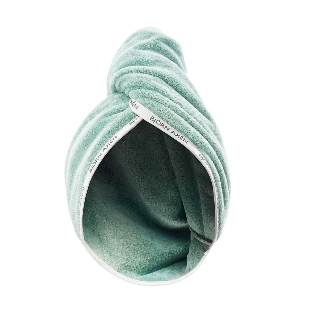 bjorn axen – serviette turban pour cheveux verte