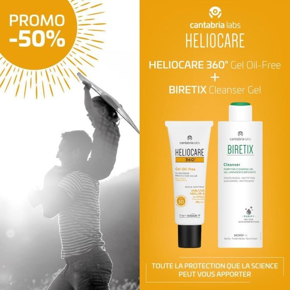 🎁 pack 🎁 – heliocare – 360° gel oilfree spf50+biretix cleanser 200ml pack