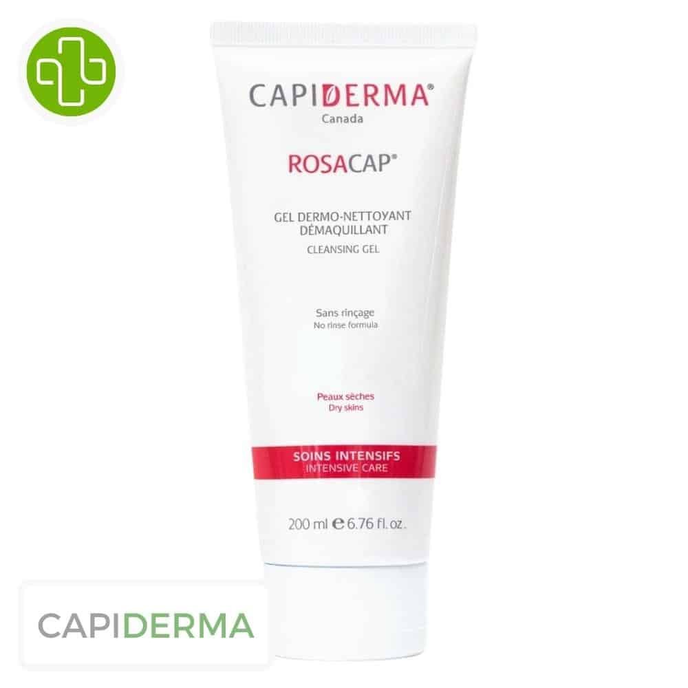capiderma – rosacap gel dermo nettoyant demaquillant soins intensifs – 200ml