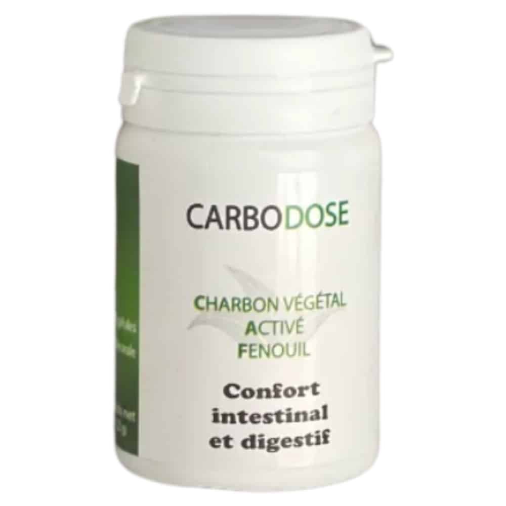 carbodose – charbon vegetal active fenouil confort intestinal et digestif – 30 gelules