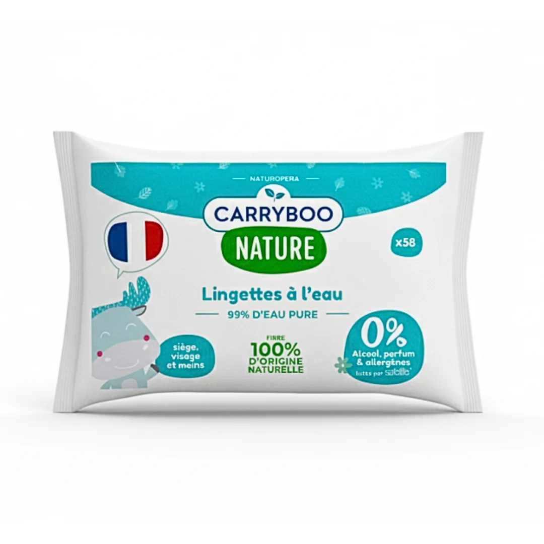 carryboo – lingettes a l’eau pure calendula 58 pieces