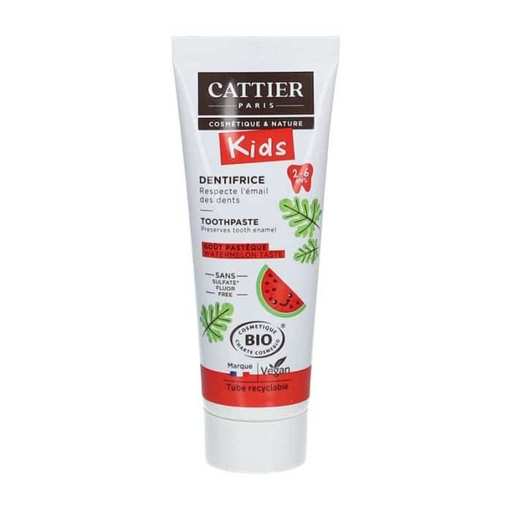 cattier – dentifrice 2 6 ans gout pasteque – 50ml