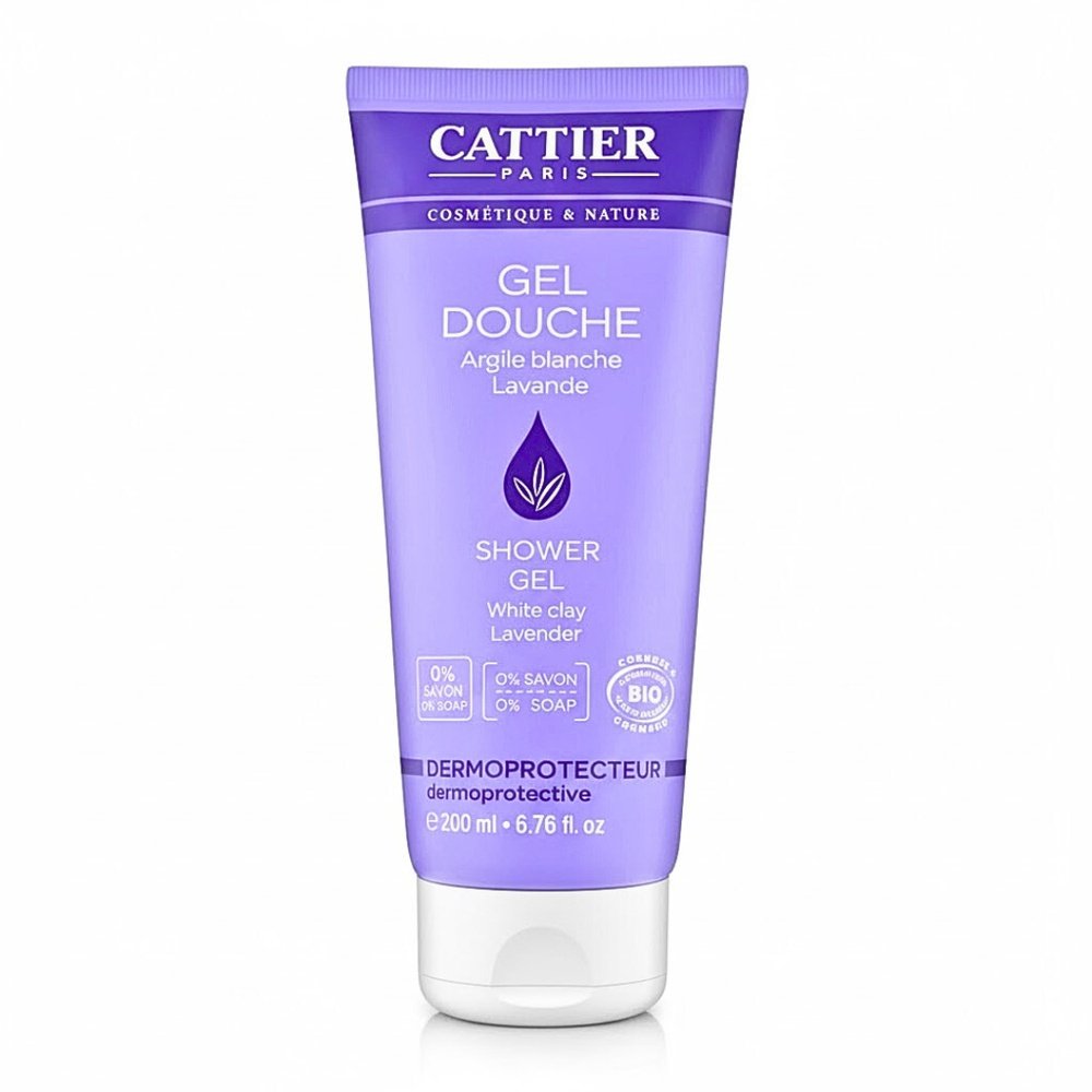 cattier – gel douche argile blanche lavande – 200ml