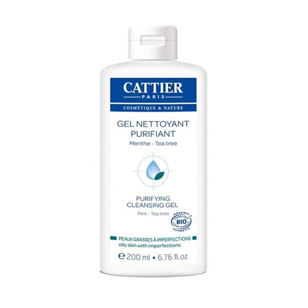 cattier – peau grasse a imperfections gel nettoyant purifiant menthe – 200ml
