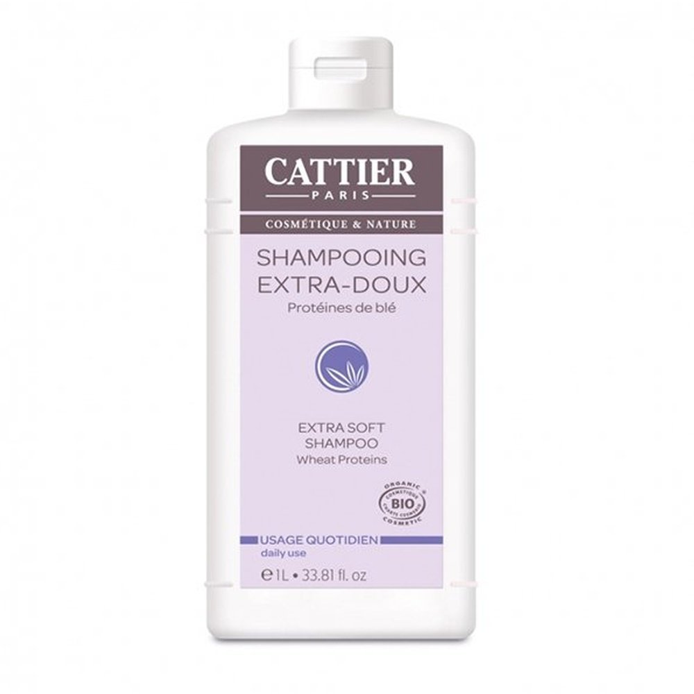 cattier – shampooing extra doux usage frequent – 1l