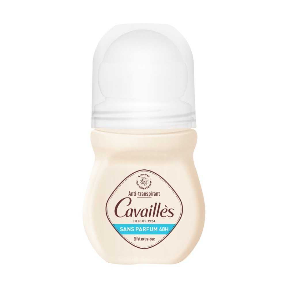 cavailles – deodorant anti transpirant sans parfum effet extra sec 48h roll on – 50ml