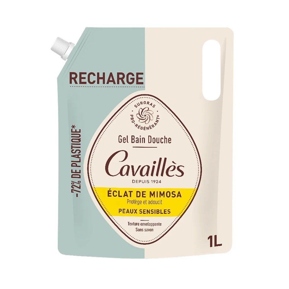 cavailles – gel douche eclat de mimosa – 1l