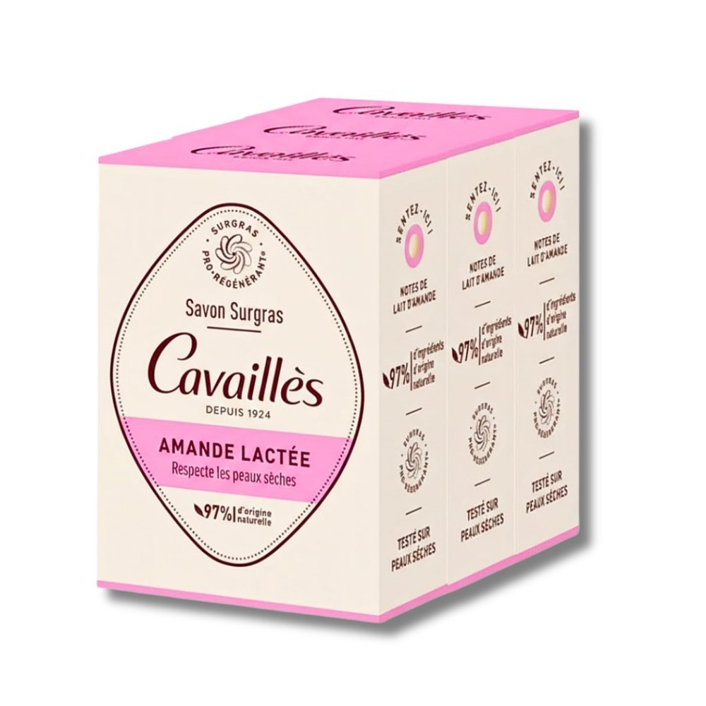 cavailles – trio savon surgras amande lactee – 200g