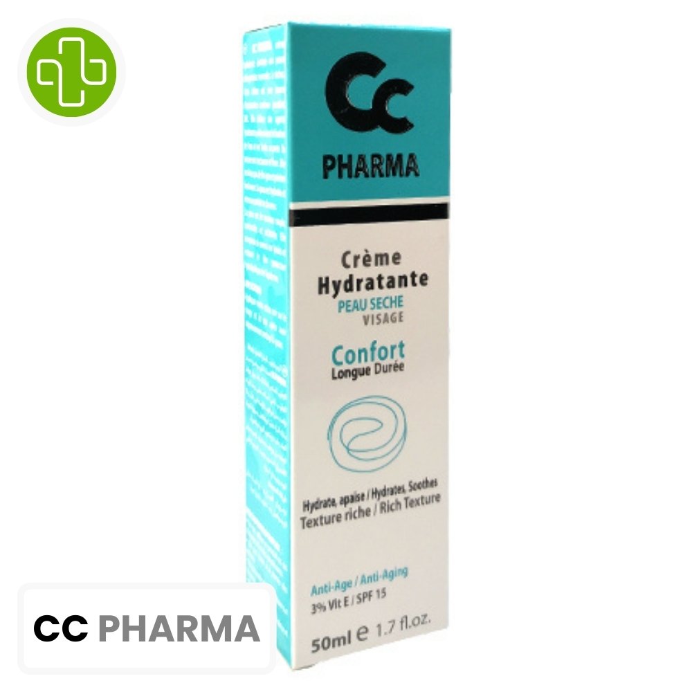 cc pharma – creme hydratante confort longue duree spf15 – 50ml