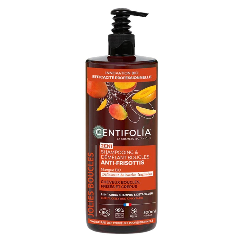 centifolia – shampoing et demelant boucles anti frisottis – 500ml